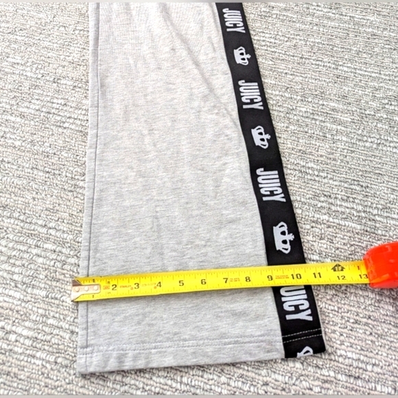 Juicy Couture Women's (Size Small) Light Gray Track Pants with Black Logo Trim - Picture 9 of 14